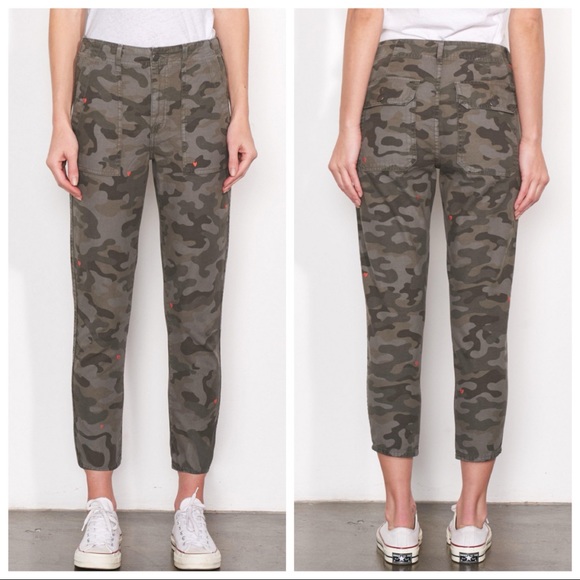 NEW Sundry Embroidered Hearts Camo Utility Pants - Picture 2 of 9